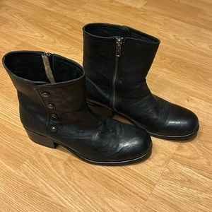 Frye ankle boots, black with inner side zippers